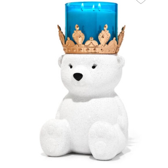 BATH & BODY WORKS ROYAL POLAR BEAR Candle Holder - Picture 1 of 3